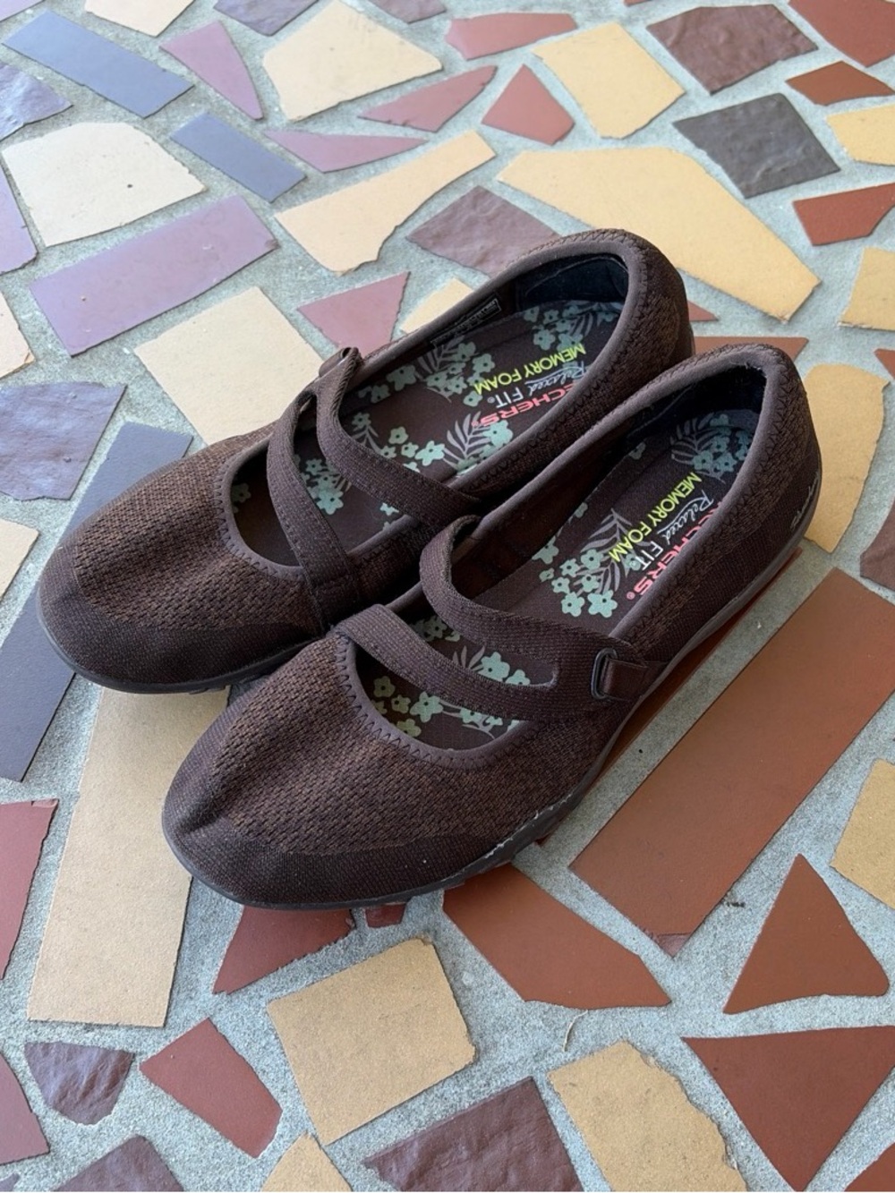 Skechers Women’s Dark Brown Mary Jane Comfort Flats